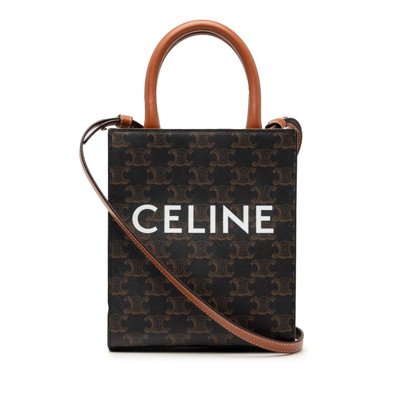 Celine Seri 2-Way Shoulder Bag Brown Black Leather