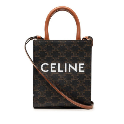 Celine Seri 2-Way Shoulder Bag Brown Black Leather