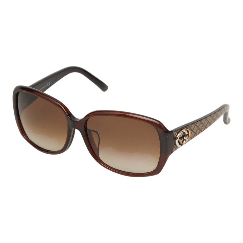 Gucci Interlocking Brown Plastic Eyewear