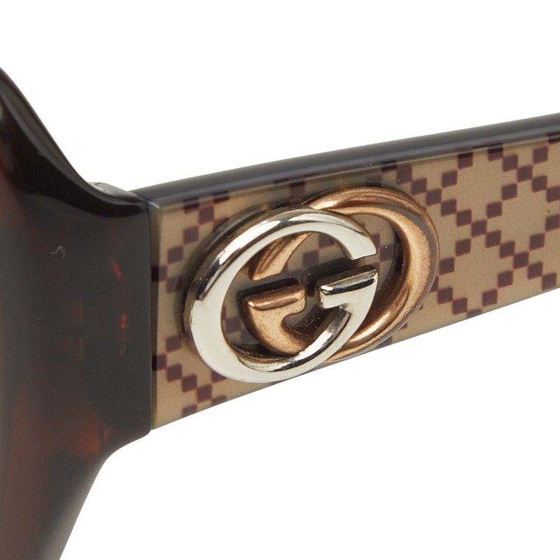 Gucci Interlocking Brown Plastic Eyewear — view 4