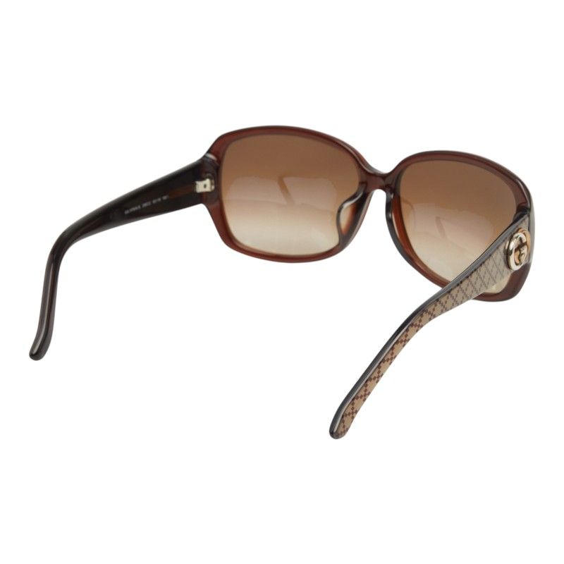 Gucci Interlocking Brown Plastic Eyewear — view 3