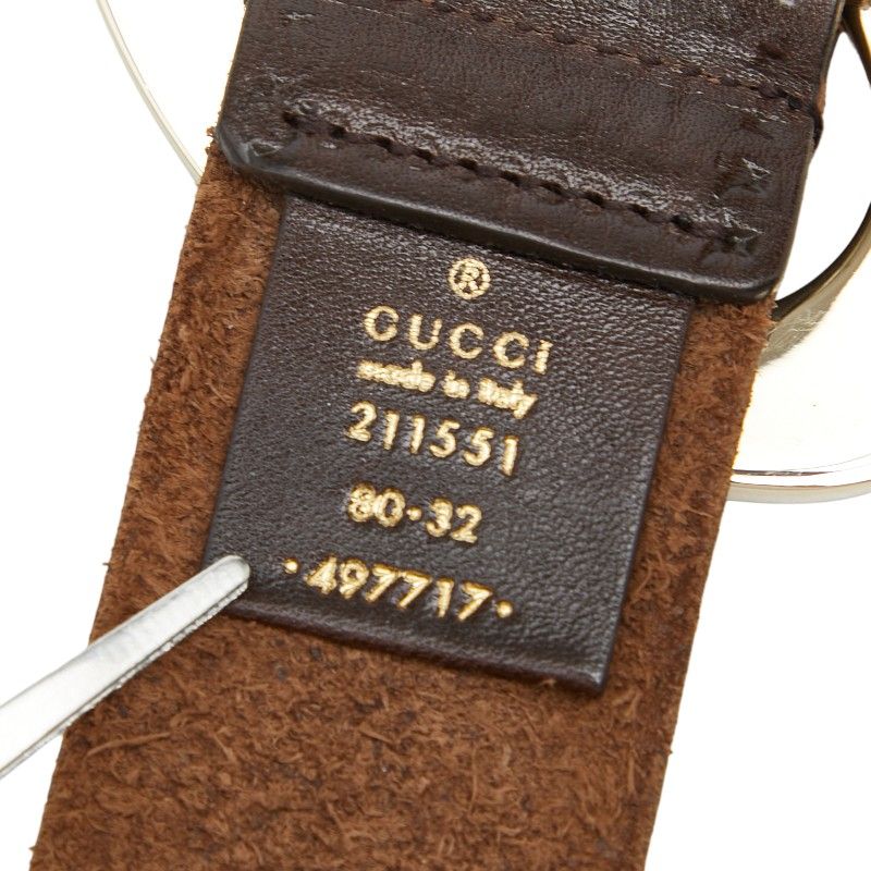 Gucci Heart Buckle leto 32 Brown Leather Belt — view 6