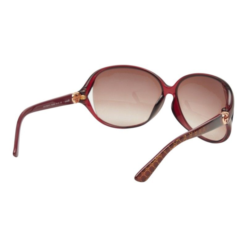 Gucci Interlocking Heart Bordeaux Plastic Eyewear — view 3