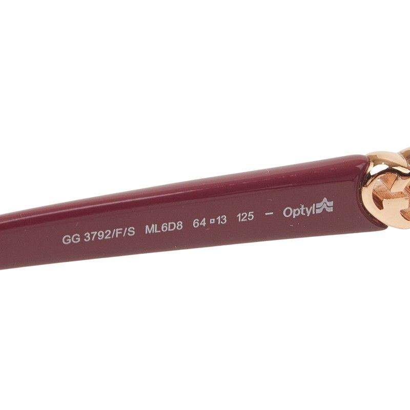 Gucci Interlocking Heart Bordeaux Plastic Eyewear — view 6