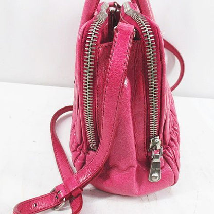 Miu Miu Mala 2-Way ShawleBag Pink Leather Handbag — view 4
