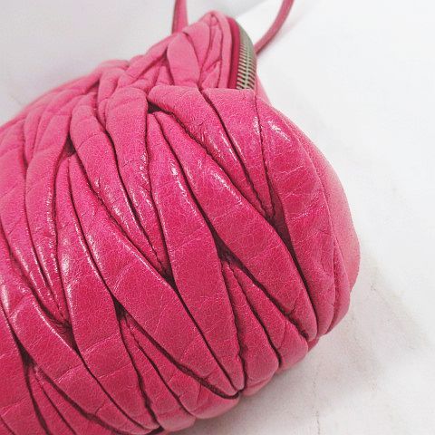 Miu Miu Mala 2-Way ShawleBag Pink Leather Handbag — view 5