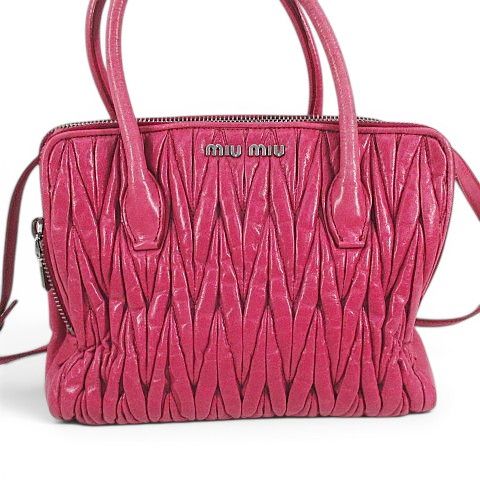 Miu Miu Mala 2-Way ShawleBag Pink Leather Handbag — view 2