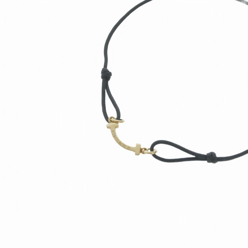Tiffany & Co T Smile Bracelet 18k Yellow Gold Black — view 4