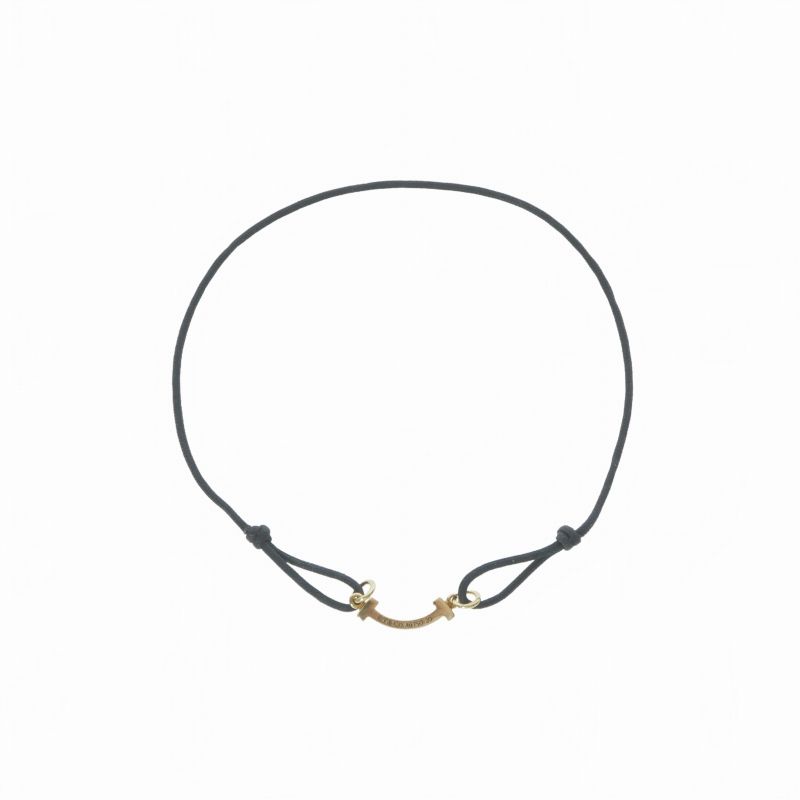 Tiffany & Co T Smile Bracelet 18k Yellow Gold Black — view 3