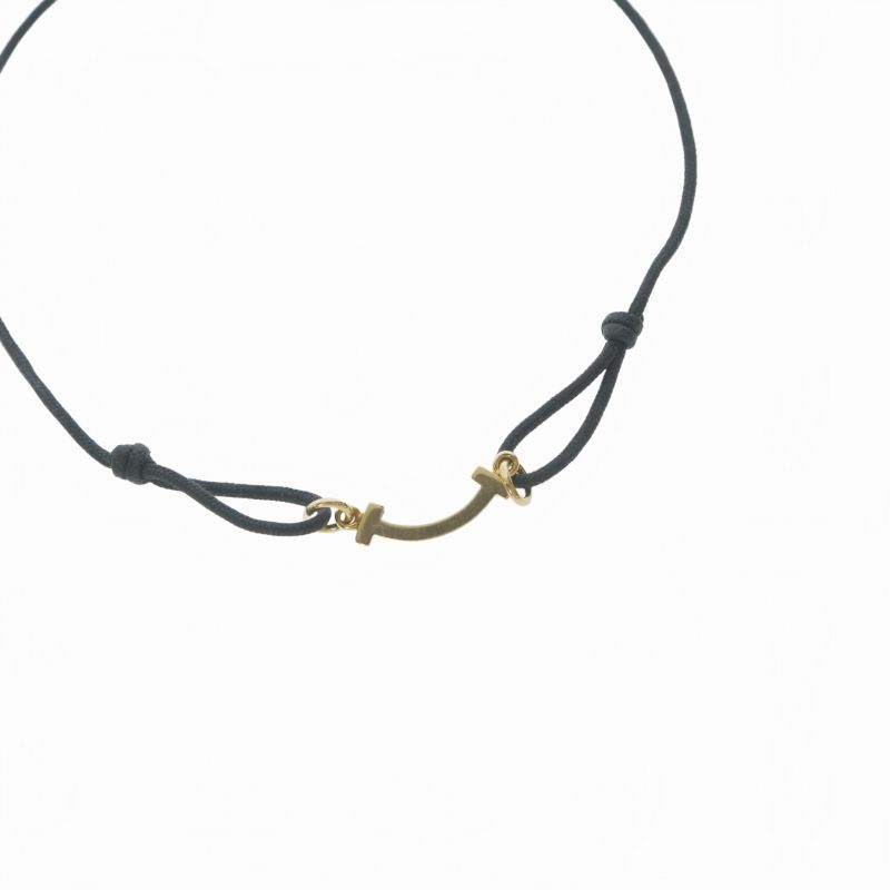 Tiffany & Co T Smile Bracelet 18k Yellow Gold Black — view 2