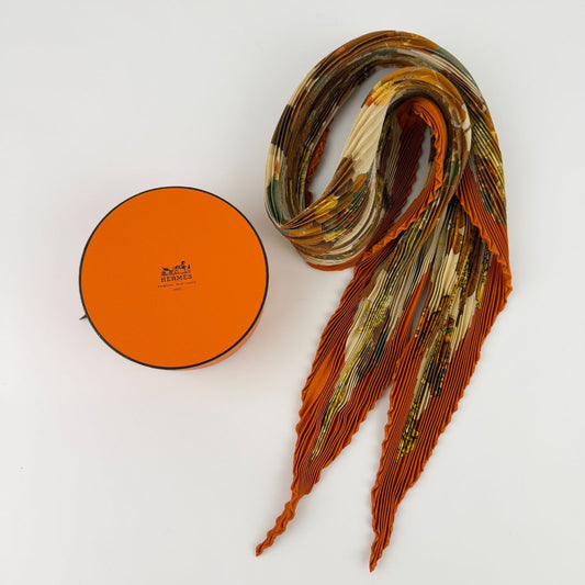 Hermes Tsucarre Scarf Silk Multicolor Vintage