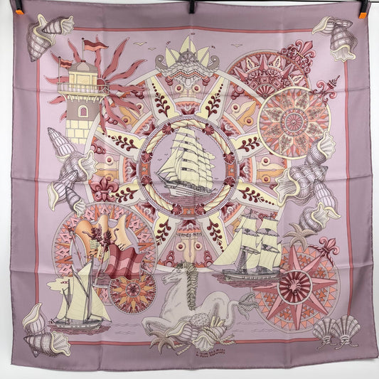 Hermes Carre 90 Scarf Silk Multicolor Vintage