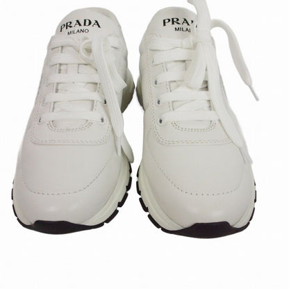 Prada Lambskin Low Cut Sneakers Shoes 6 White — view 3