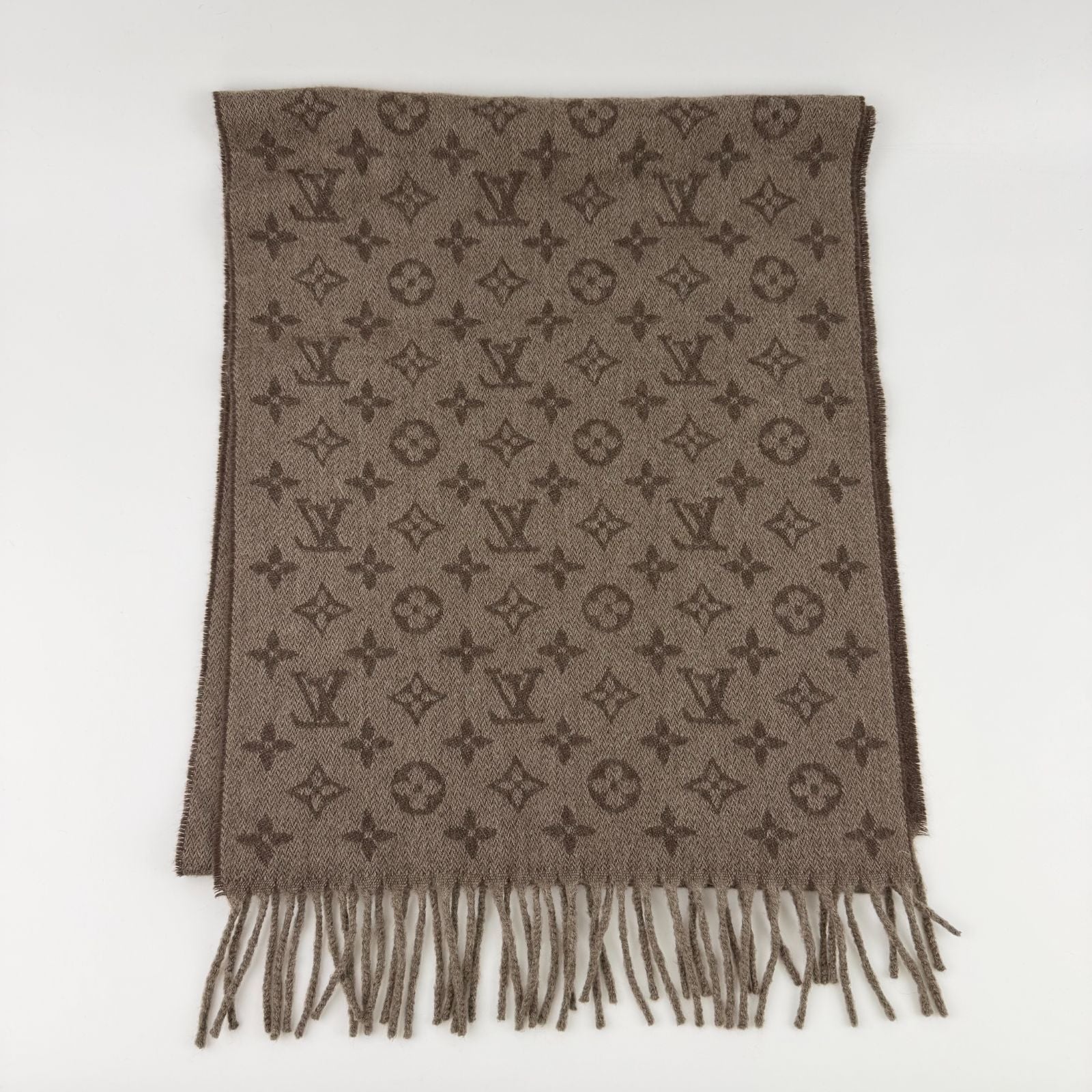 Louis Vuitton Echarpe Monogram Gradient Cashmere Brown Vintage — view 6