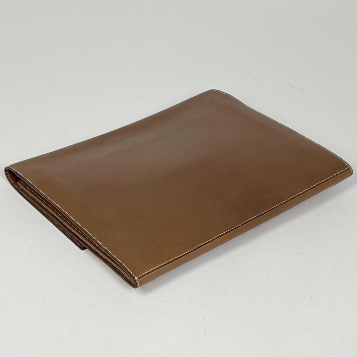Hermes Clutch Leather Brown — view 2