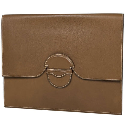 Hermes Clutch Leather Brown