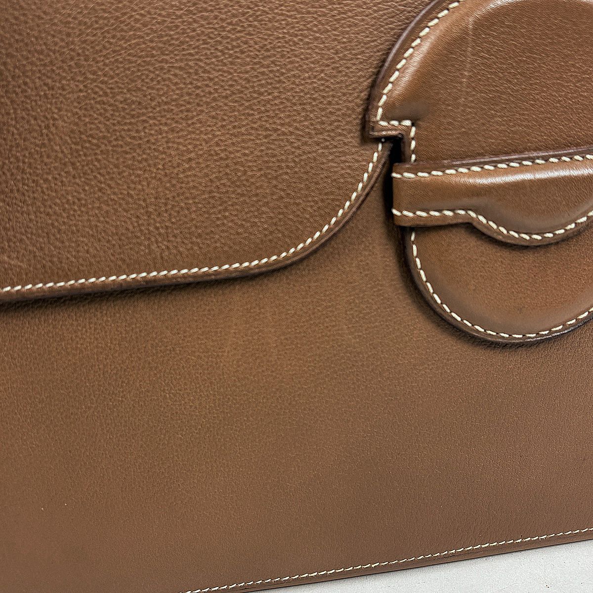 Hermes Clutch Leather Brown — view 4