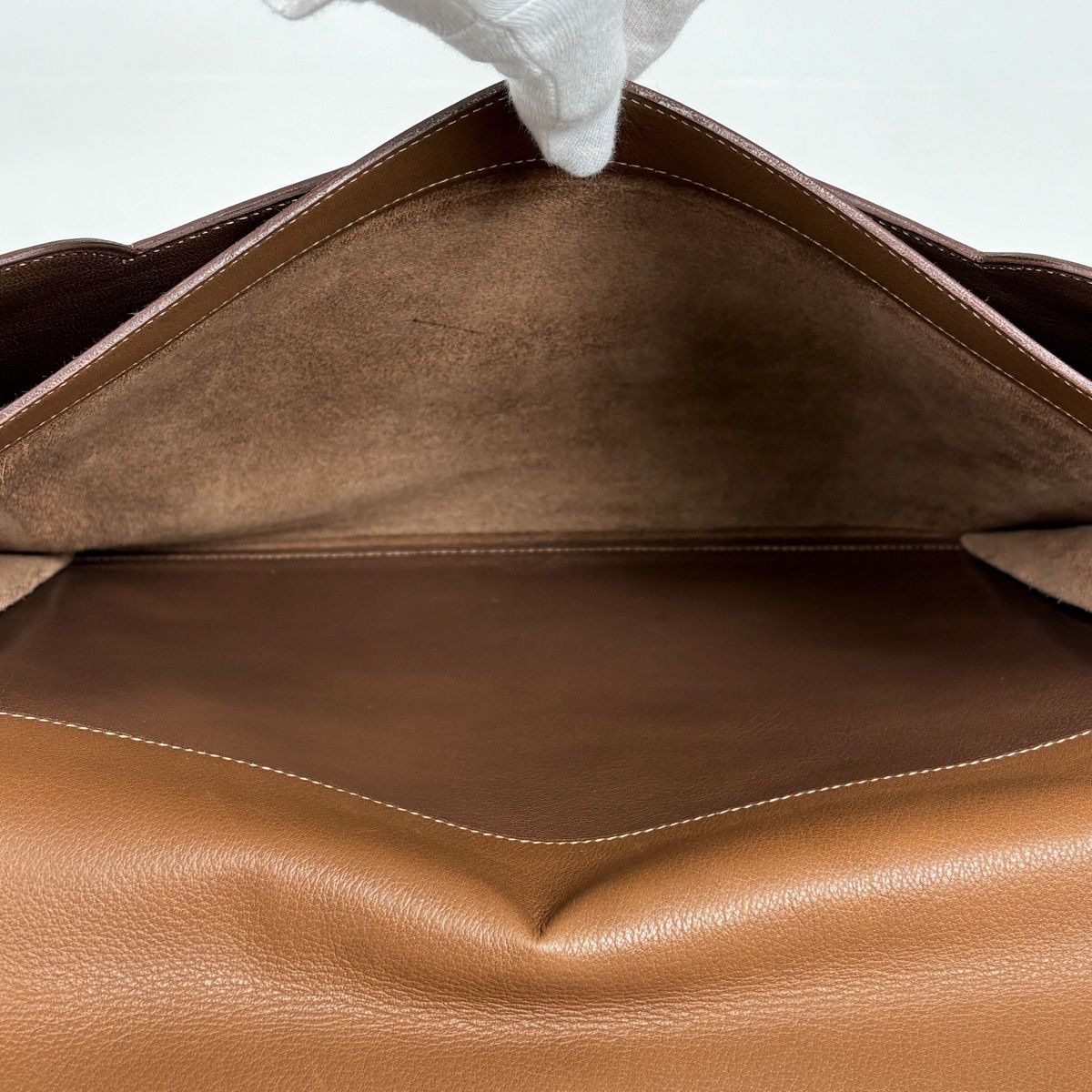 Hermes Clutch Leather Brown — view 7