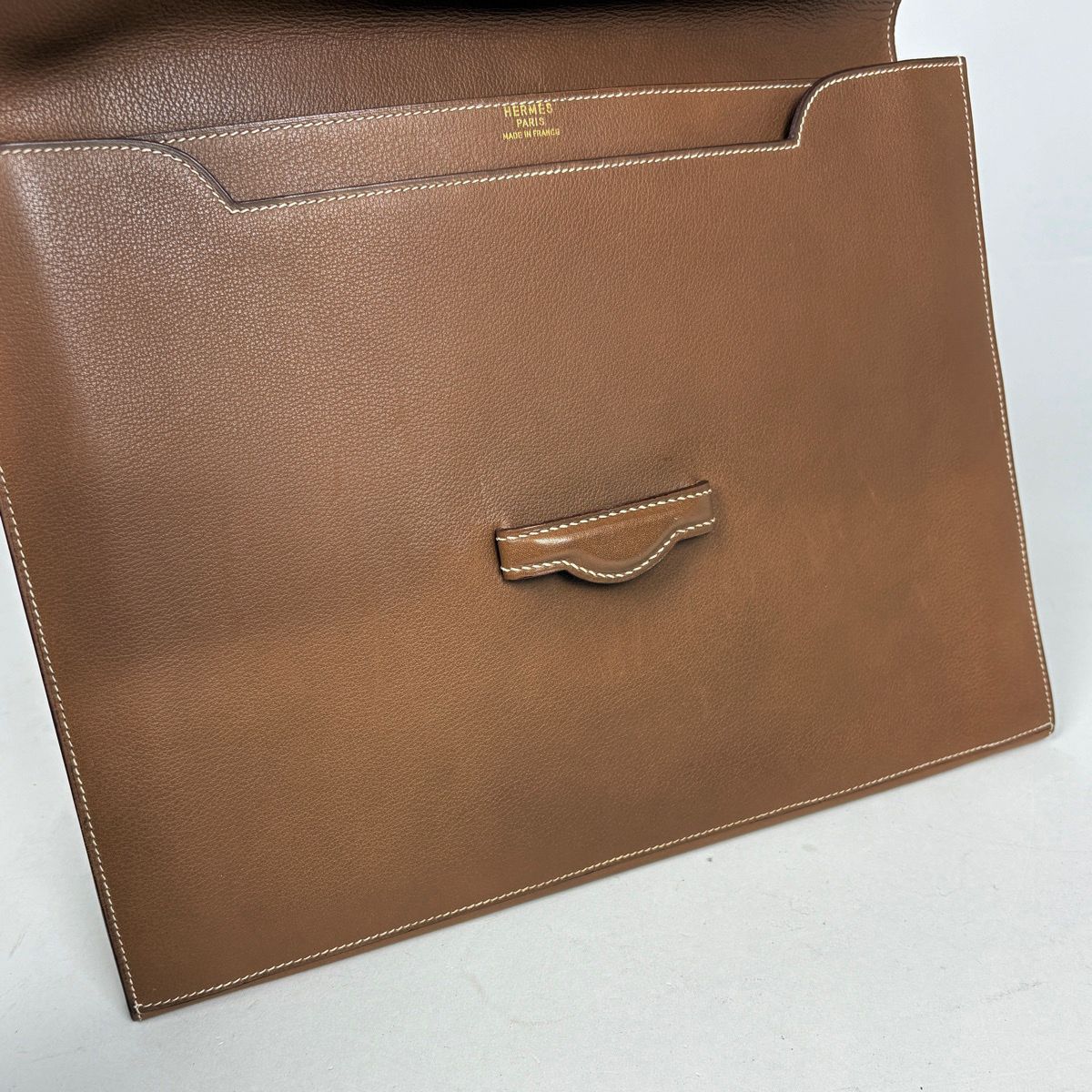 Hermes Clutch Leather Brown — view 5