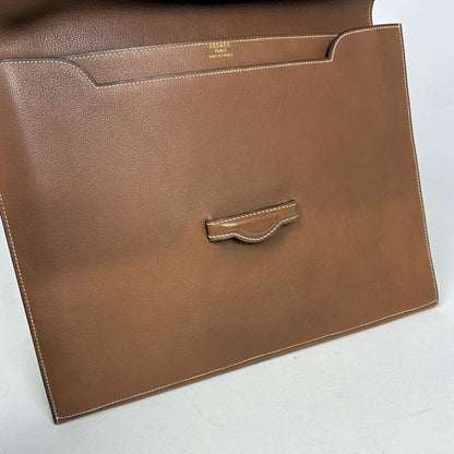 Hermes Clutch Leather Brown — view 5