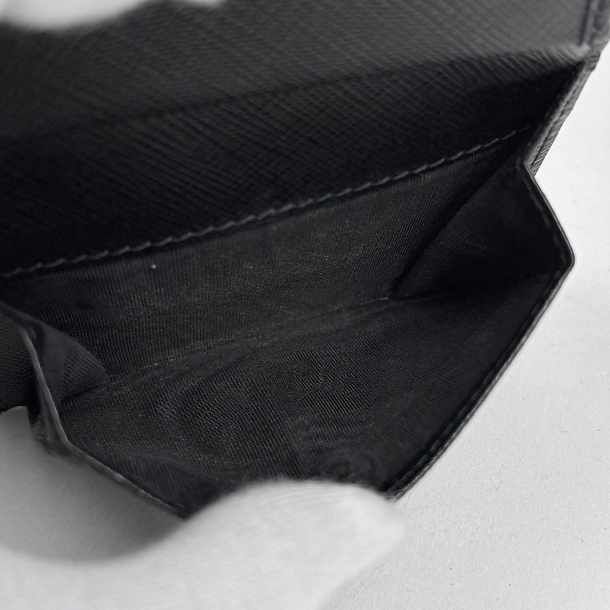 Prada Logo Wallet Coin Purse Leather — view 5