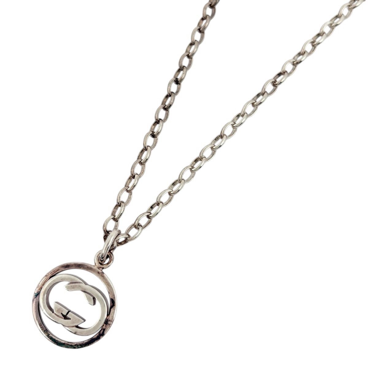 Gucci GG Logo Che Necklace Interlocking 925 Sterling Silver