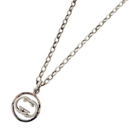 Gucci GG Logo Che Necklace Interlocking 925 Sterling Silver