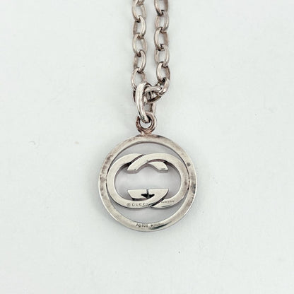 Gucci GG Logo Che Necklace Interlocking 925 Sterling Silver — view 2