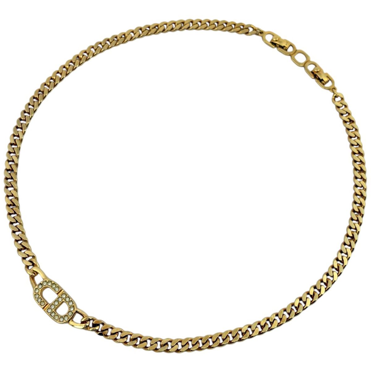 Dior o-le Logo Line Necklace CD Gold Plated