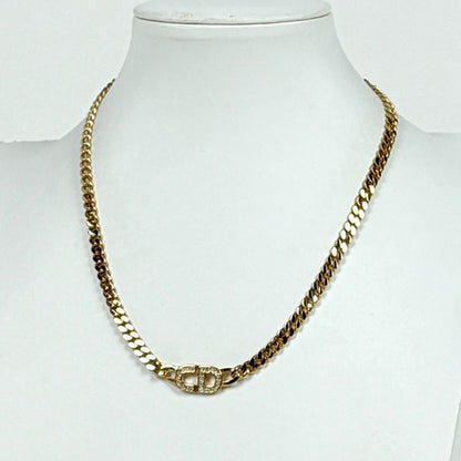 Dior o-le Logo Line Necklace CD Gold Plated — view 4