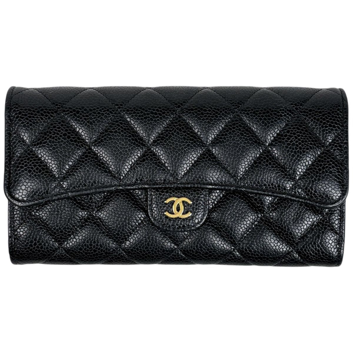 Chanel CC Logo Wallet Quilted Black