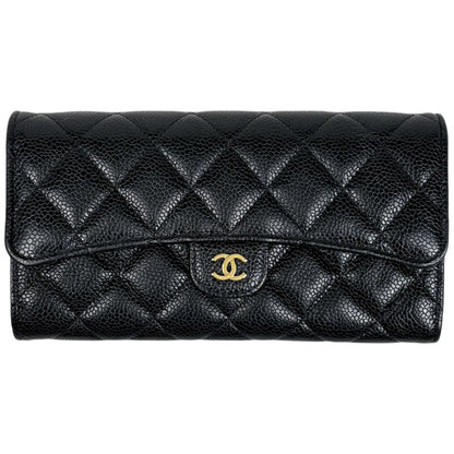 Chanel CC Logo Wallet Quilted Black