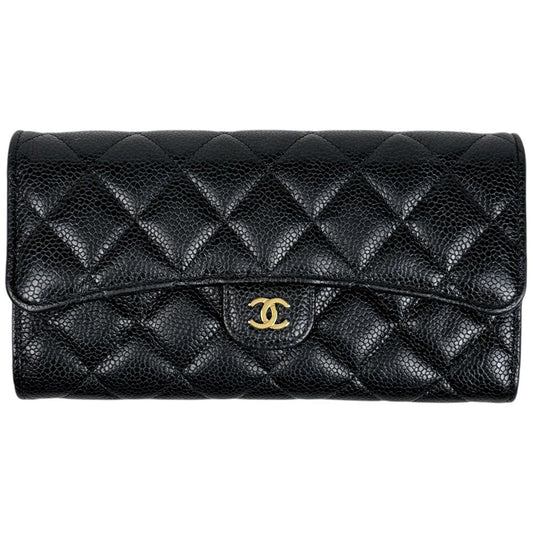 Chanel CC Logo Wallet Quilted Black