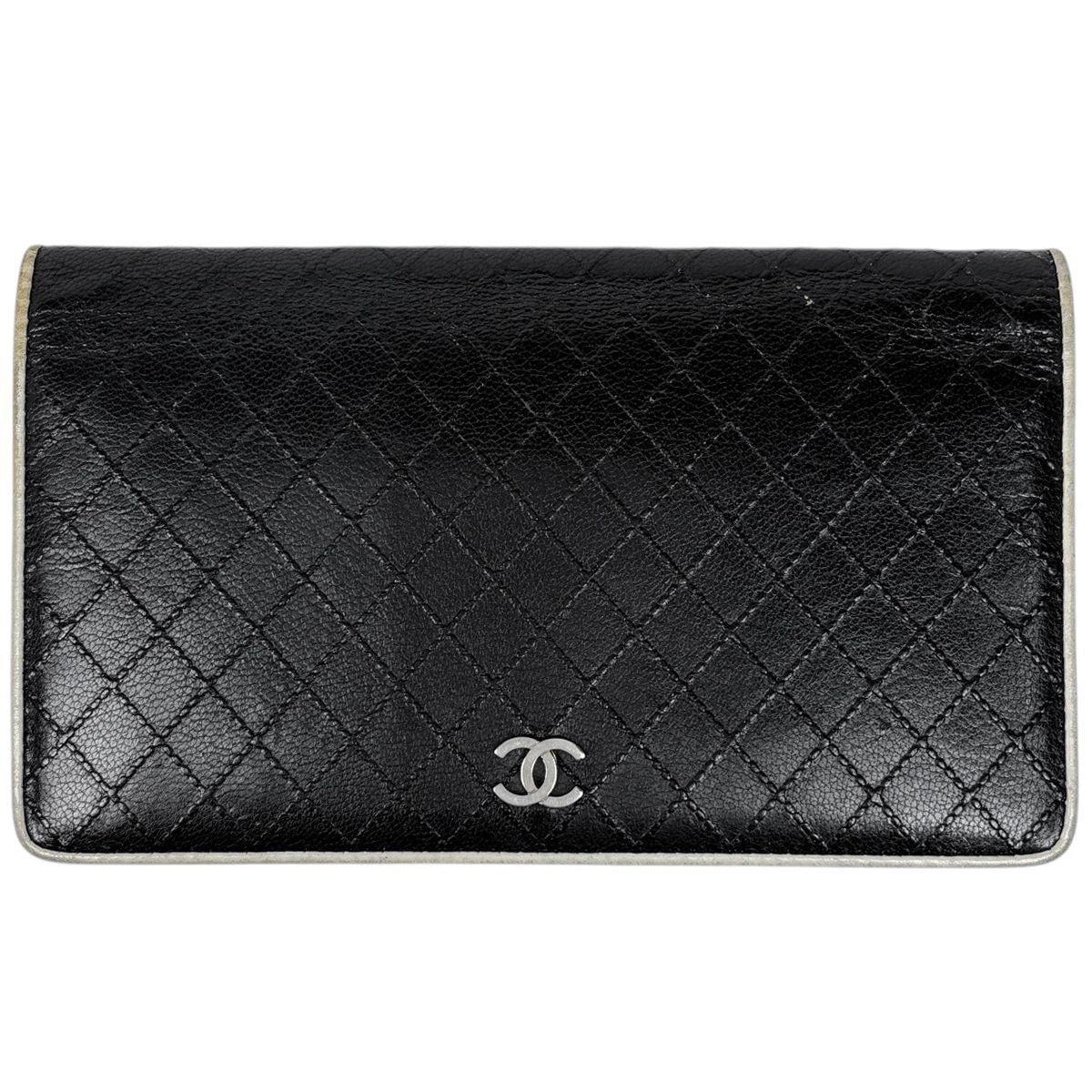 Chanel Kob Wallet CC Logo Leather Black