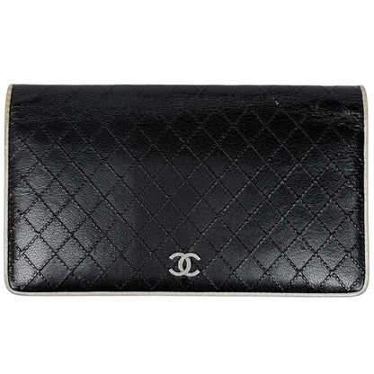 Chanel Kob Wallet CC Logo Leather Black