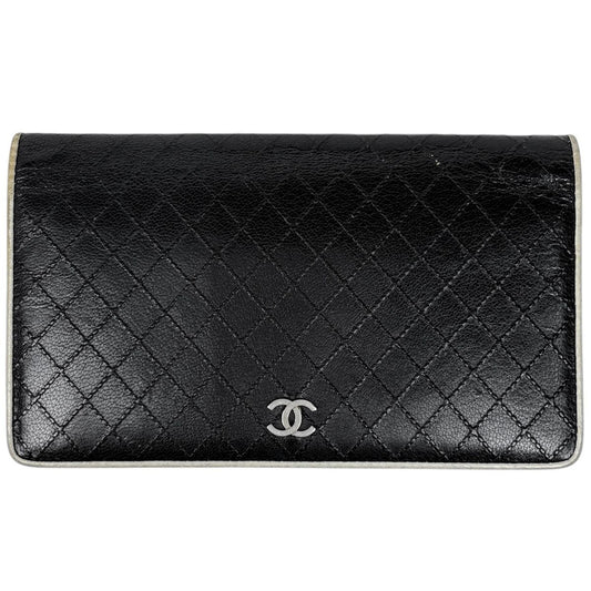 Chanel Kob Wallet CC Logo Leather Black
