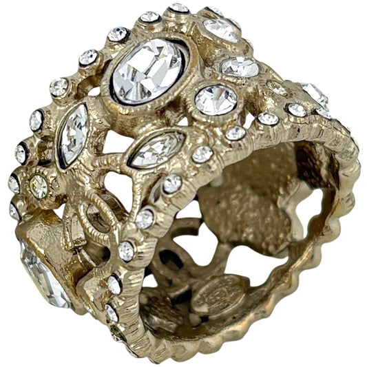 Chanel CC Logo Line Ring Gold Plated