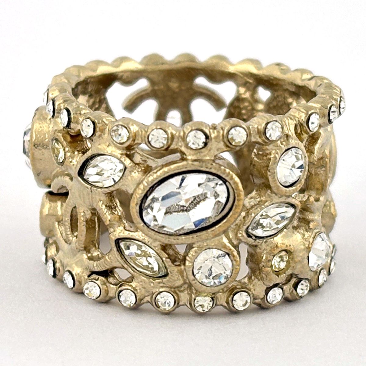Chanel CC Logo Line Ring Gold Plated — view 2