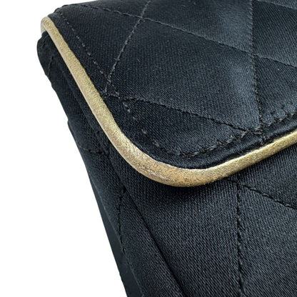 Chanel Mini Quilted Che Shoulder Bag CC Logo Black — view 8
