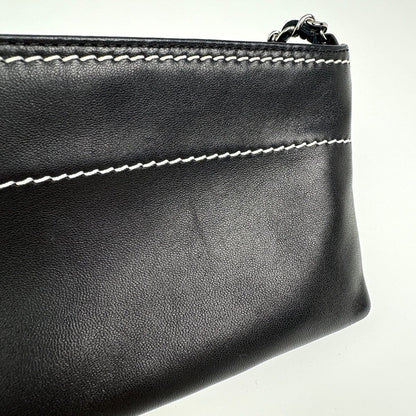 Chanel Logo Che Handbag Pouch Leather Black — view 4