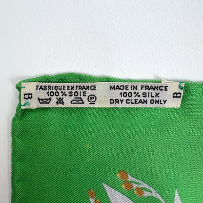 Hermes Carre 90 Costumes Des Departements Scarf Silk Green Multicolor — view 2