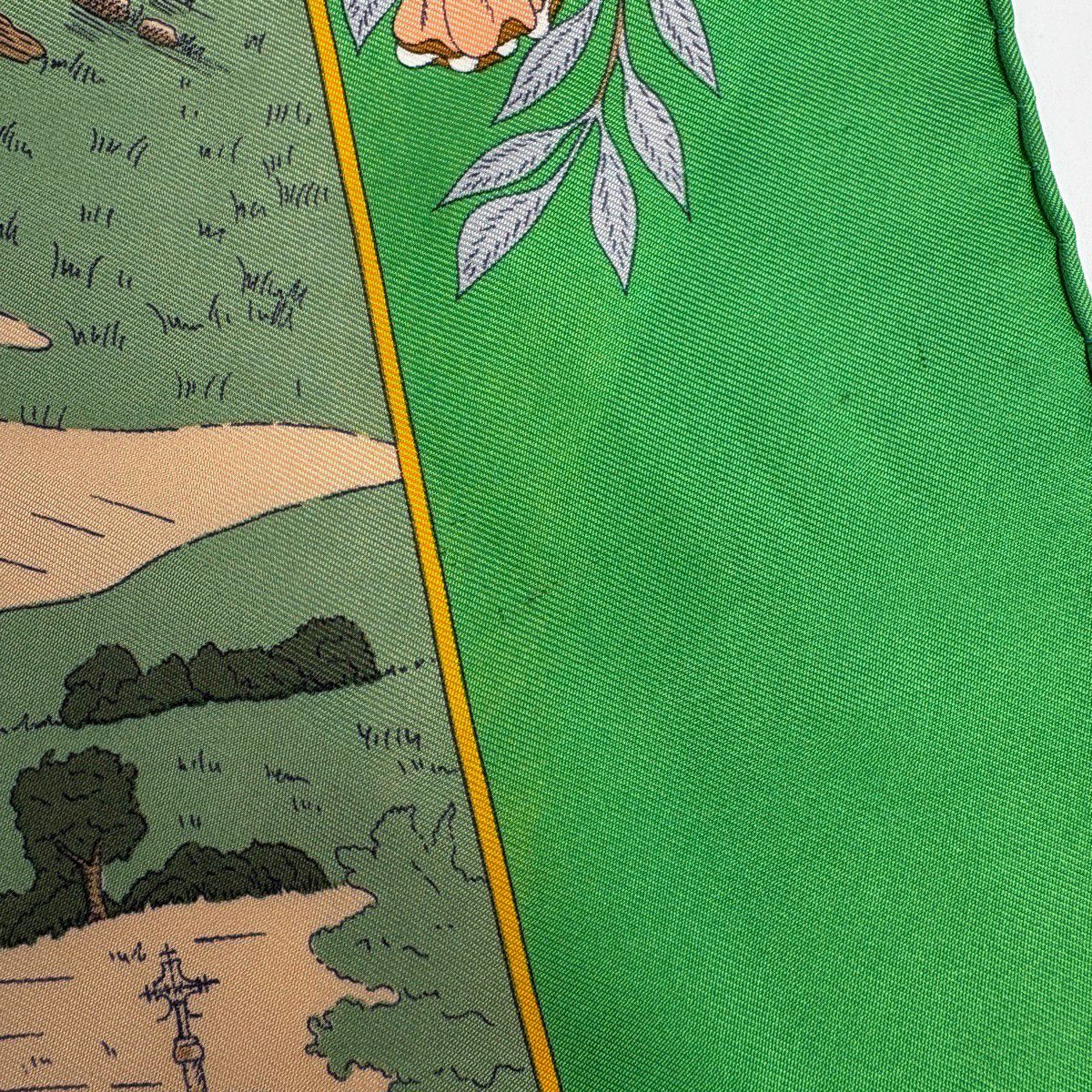 Hermes Carre 90 Costumes Des Departements Scarf Silk Green Multicolor — view 3
