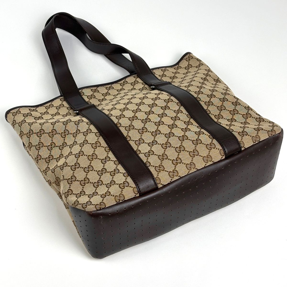 Gucci GG Pattern Tote Canvas Beige Brown — view 2