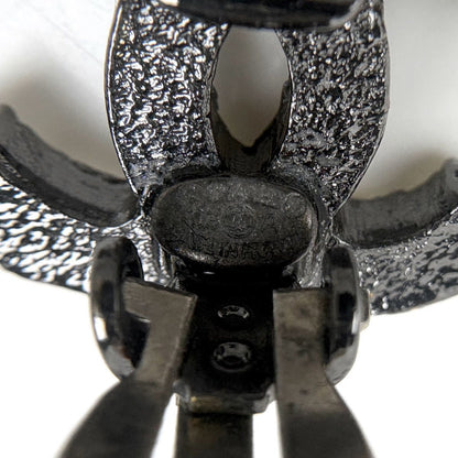 Chanel CC Logo Line Earrings Tale Silver — view 5