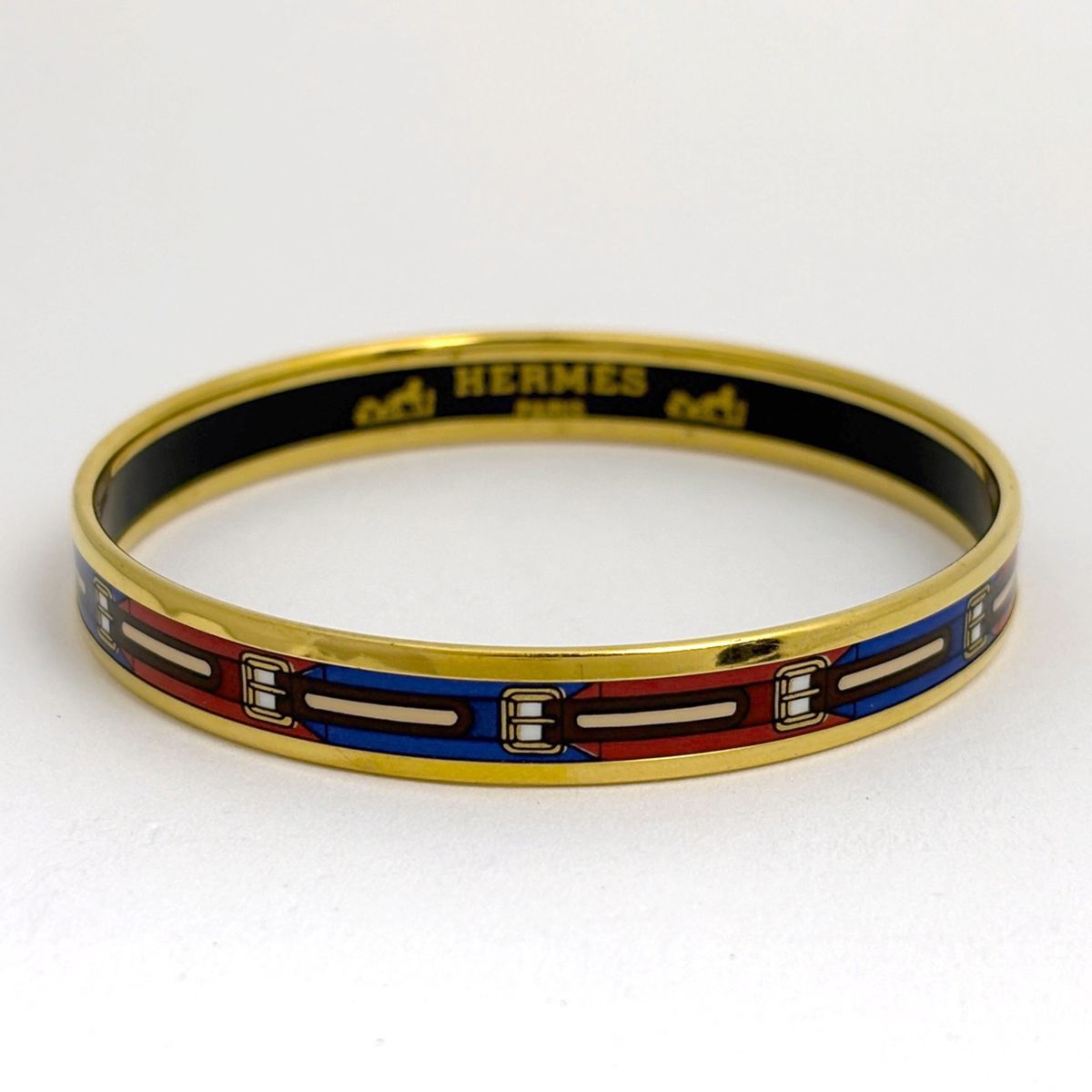 Hermes PM Bangle Gold Plated Multicolor Bracelet — view 2