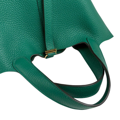 Hermes Picotin Lock PM Handbag Taurillon Clemence Vert — view 9