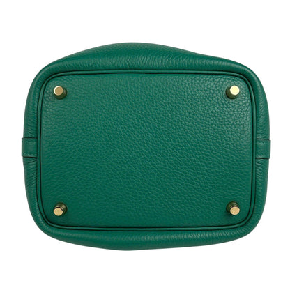 Hermes Picotin Lock PM Handbag Taurillon Clemence Vert — view 5
