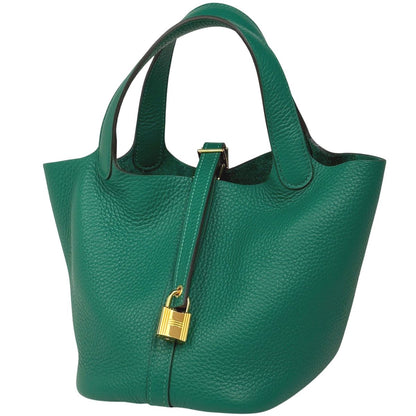 Hermes Picotin Lock PM Handbag Taurillon Clemence Vert
