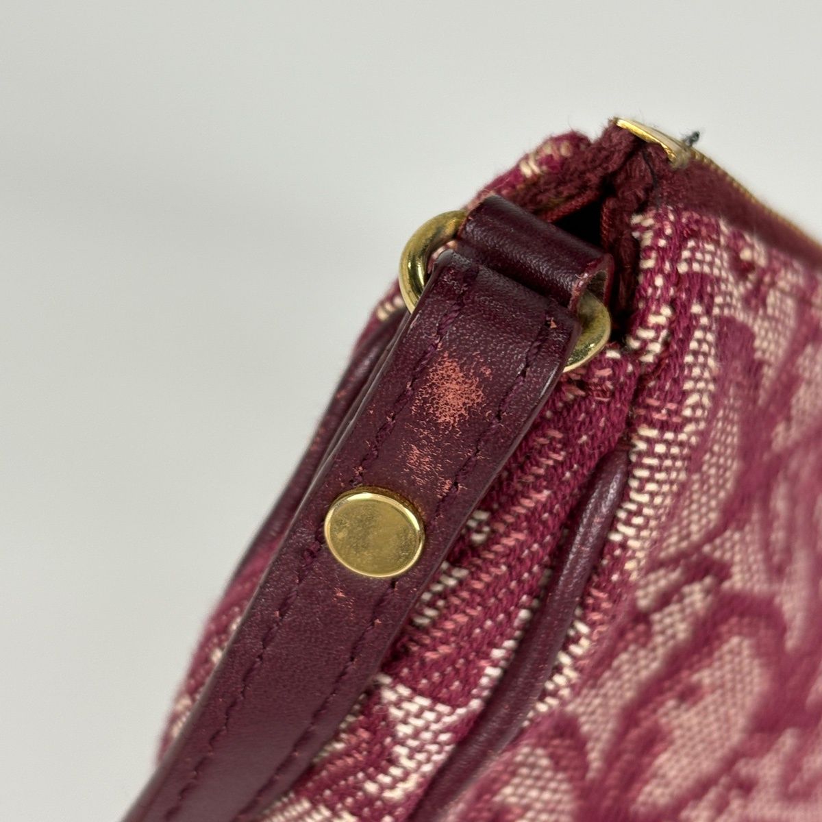 Dior o-le Tobta Pattern delebag Shoulder Bag Canvas Bordeaux — view 6
