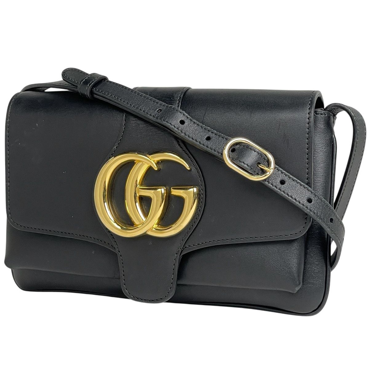 Gucci Shoulder Bag GG Marmont Double Leather Black